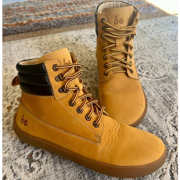 Mens Be Lenka Nevada NEO Barefoot Nubuck Leather Boots Mustard Size 10 - Picture 1 of 15